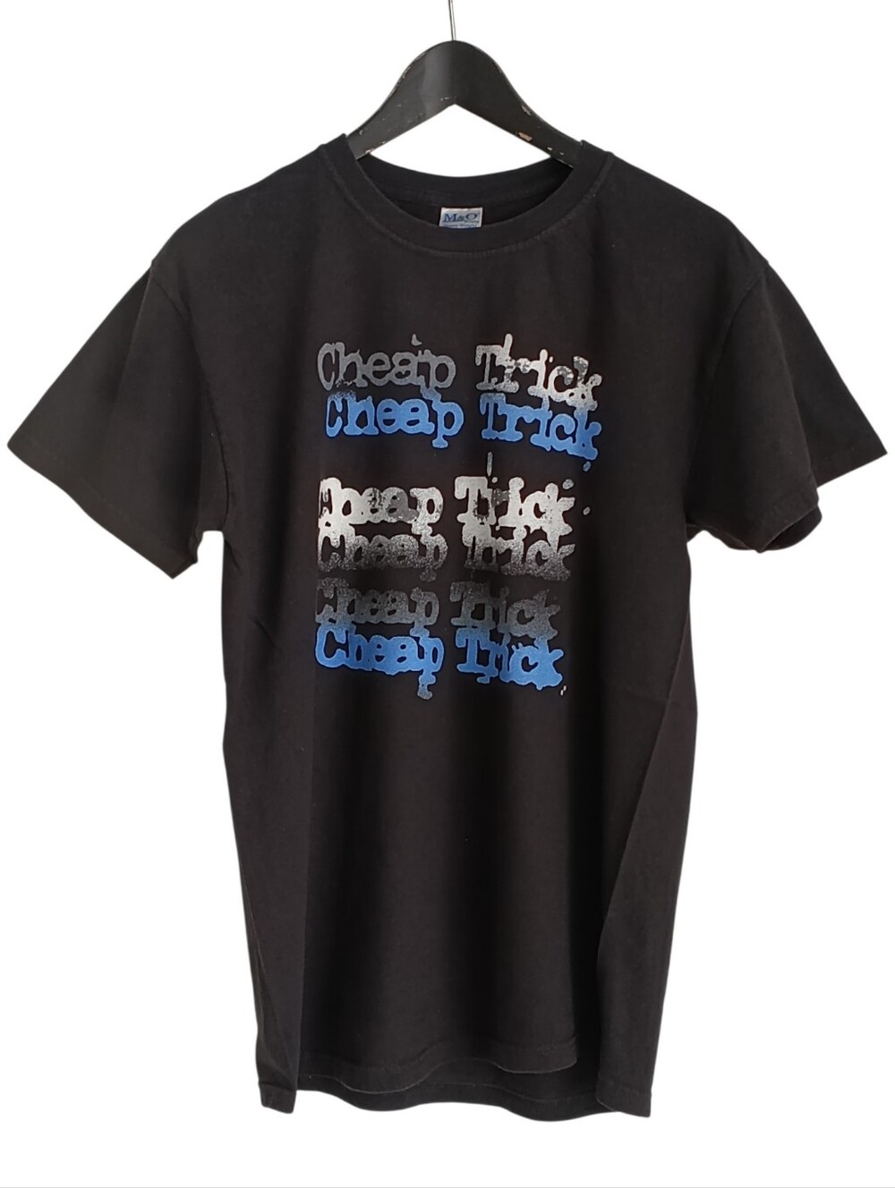 VTG Y2K Cheap Trick Rock Band Tee Black M&O Knits Tag Size Medium